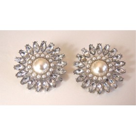 Silver Pearl Stud Earrings